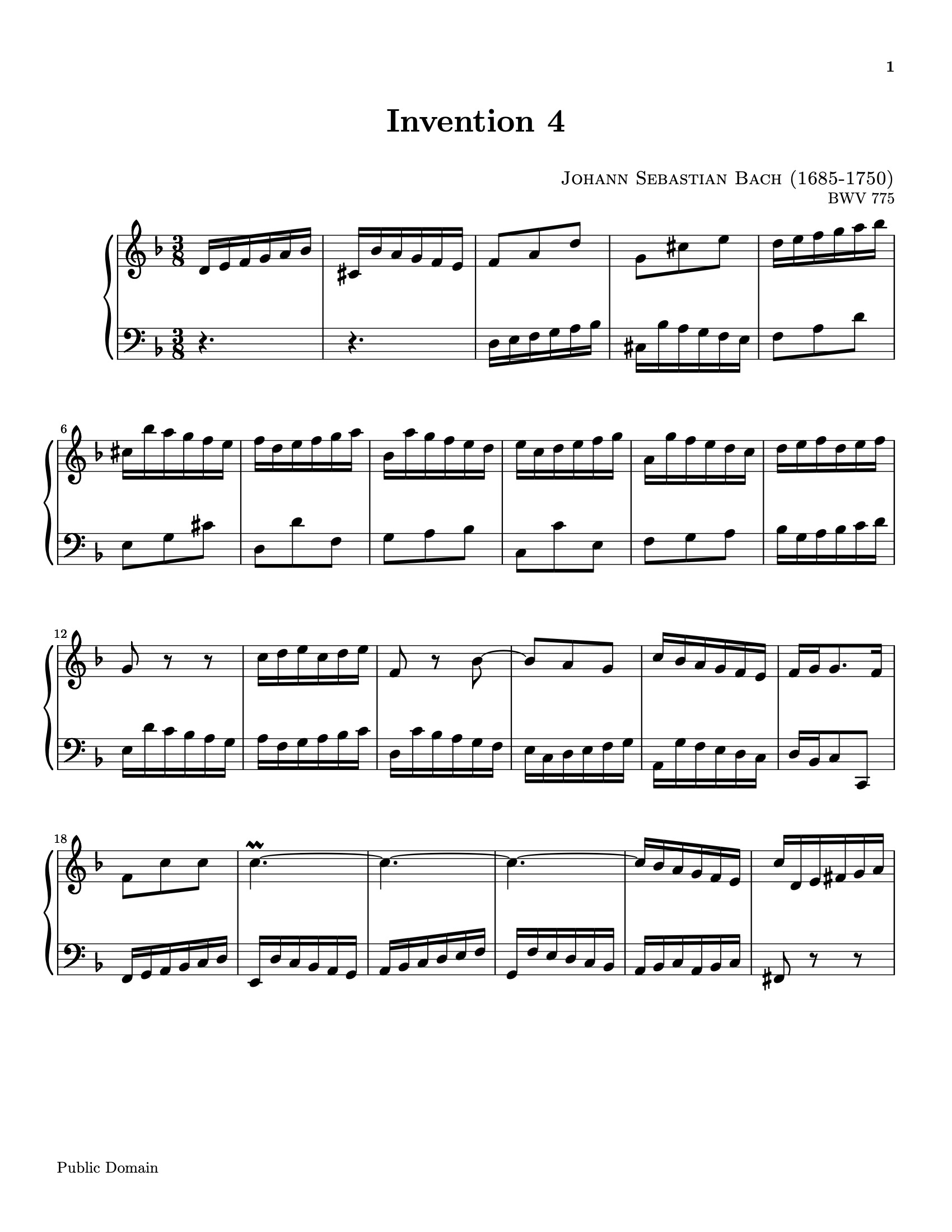 Invention No. 4 sheet music — page 1