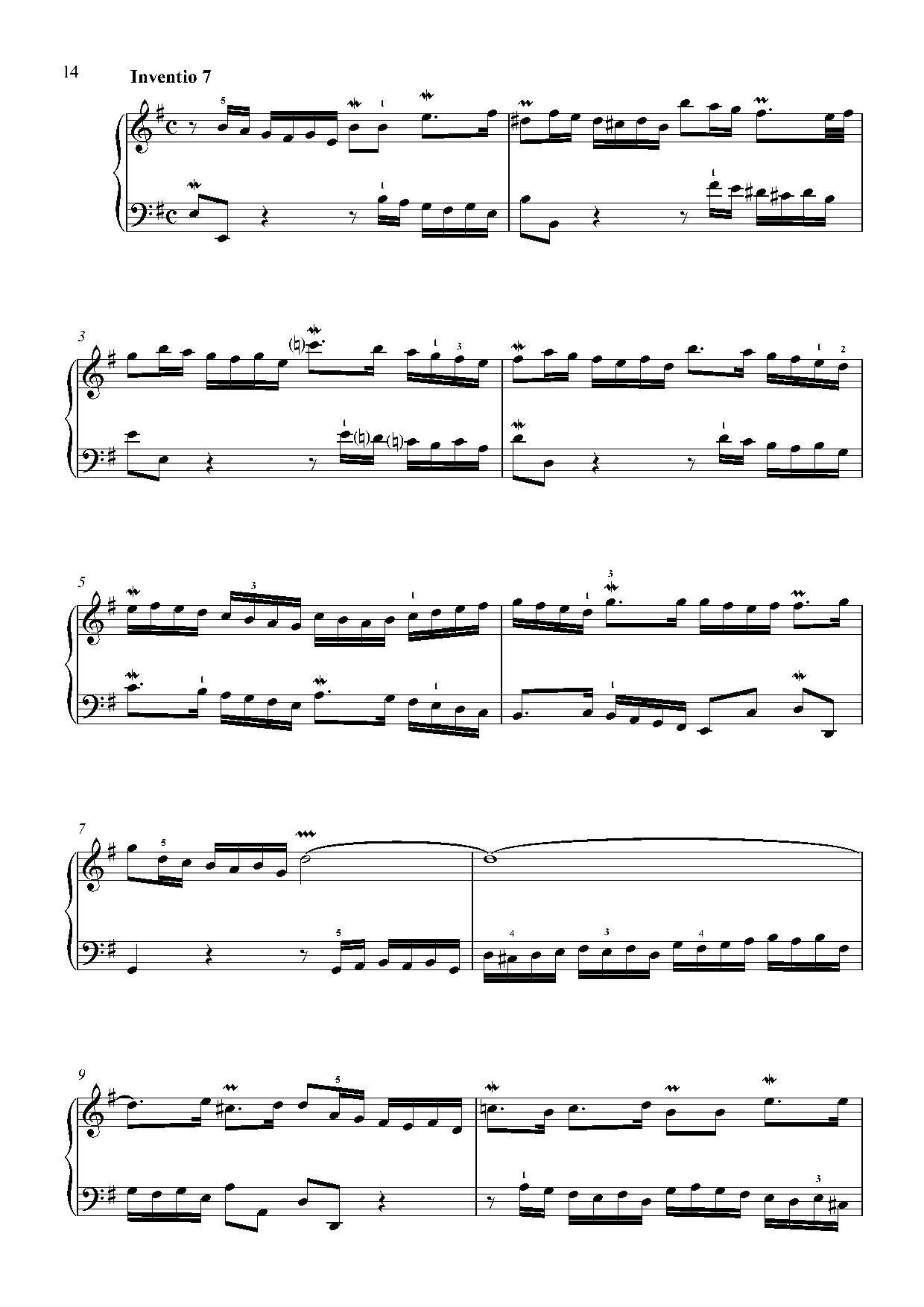 Invention No. 7 sheet music — page 1