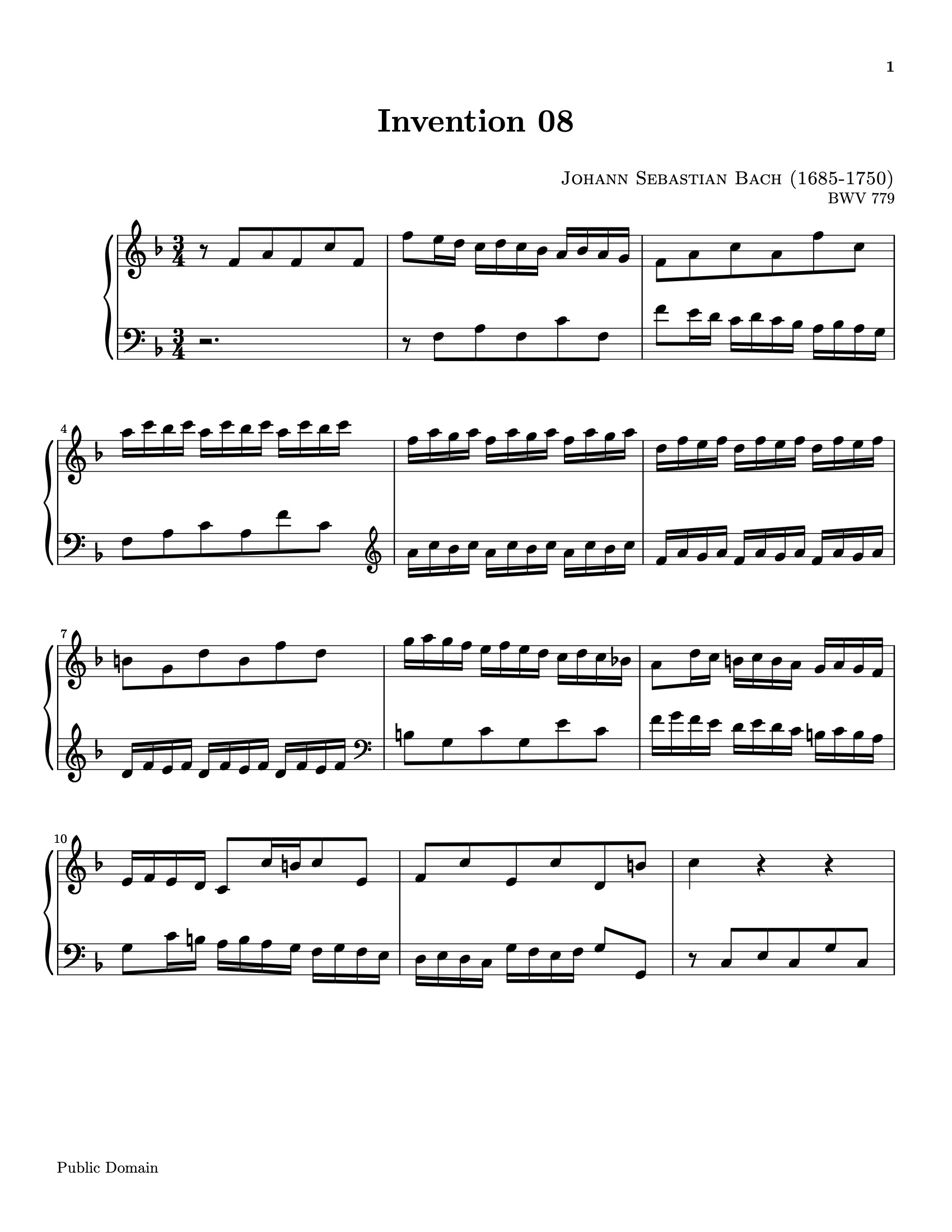 Invention No. 8 sheet music — page 1