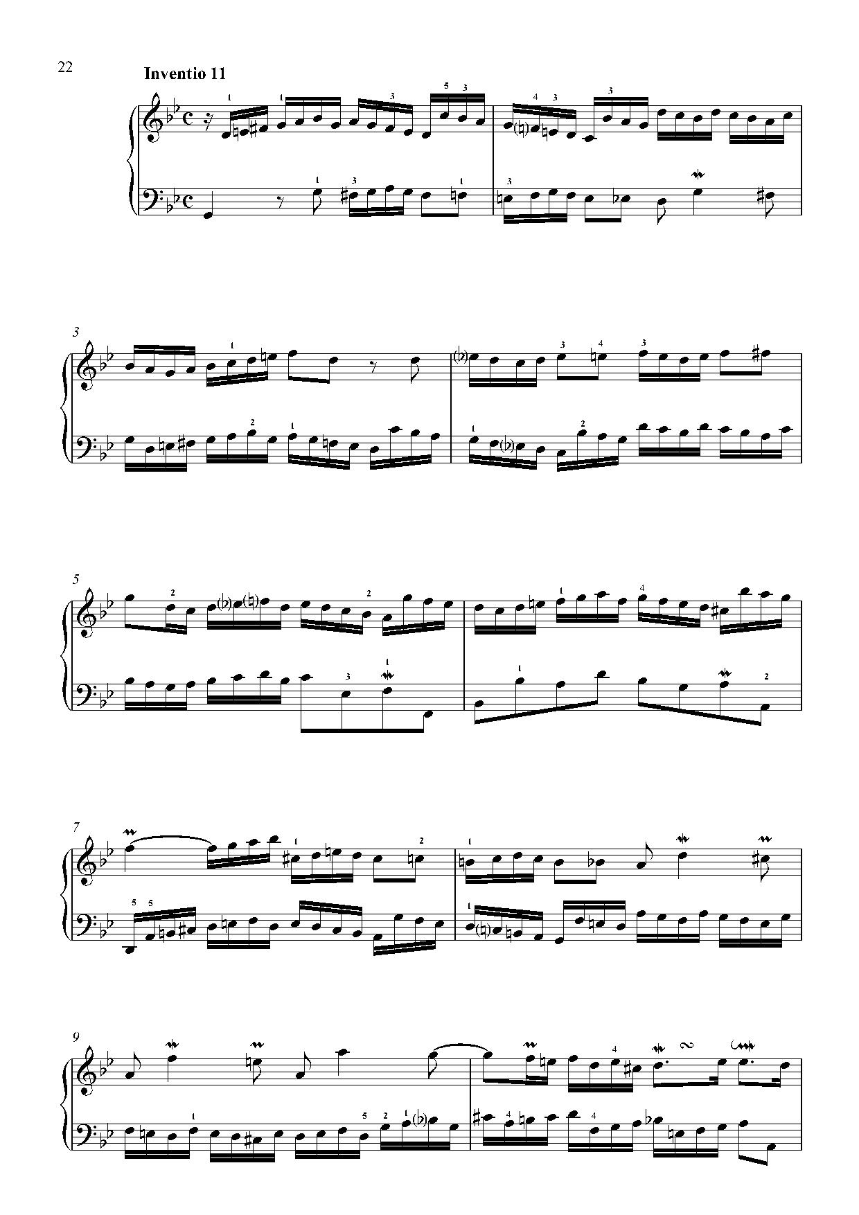 Invention No. 11 sheet music — page 1
