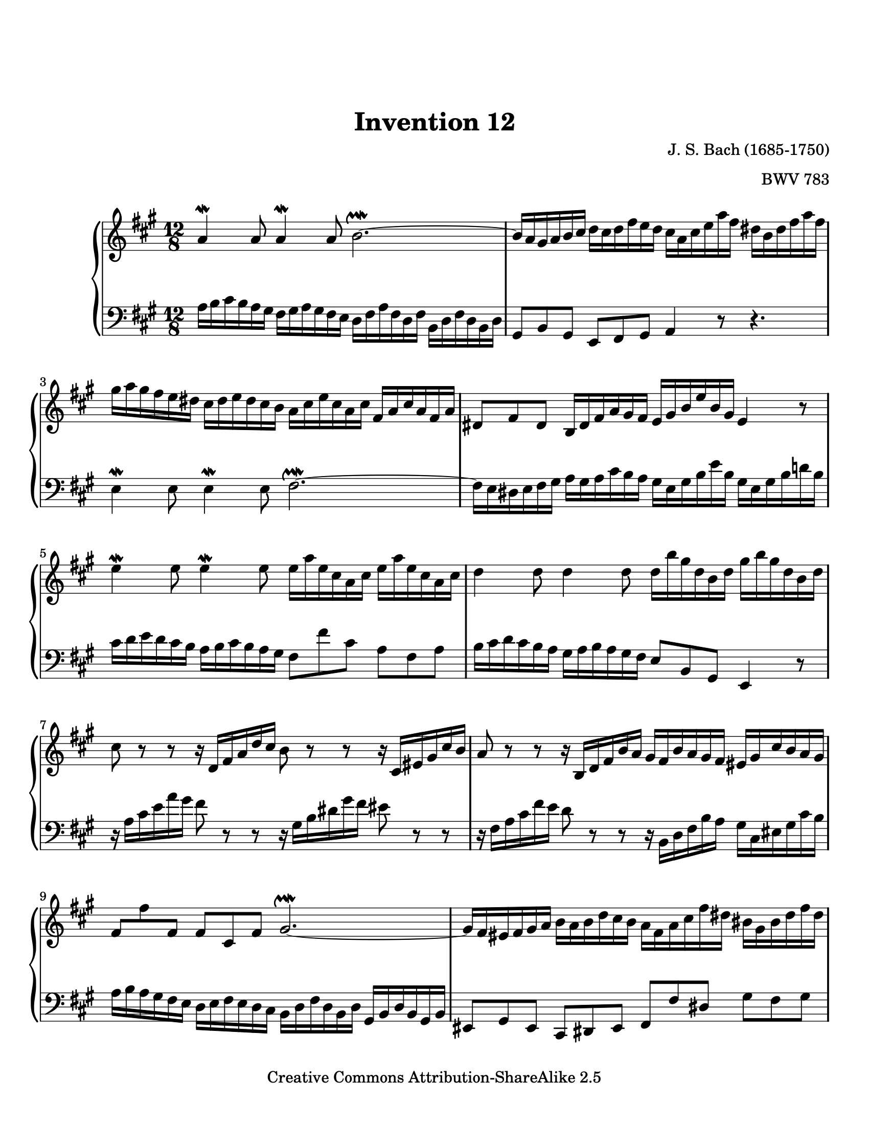 Invention No. 12 sheet music — page 1