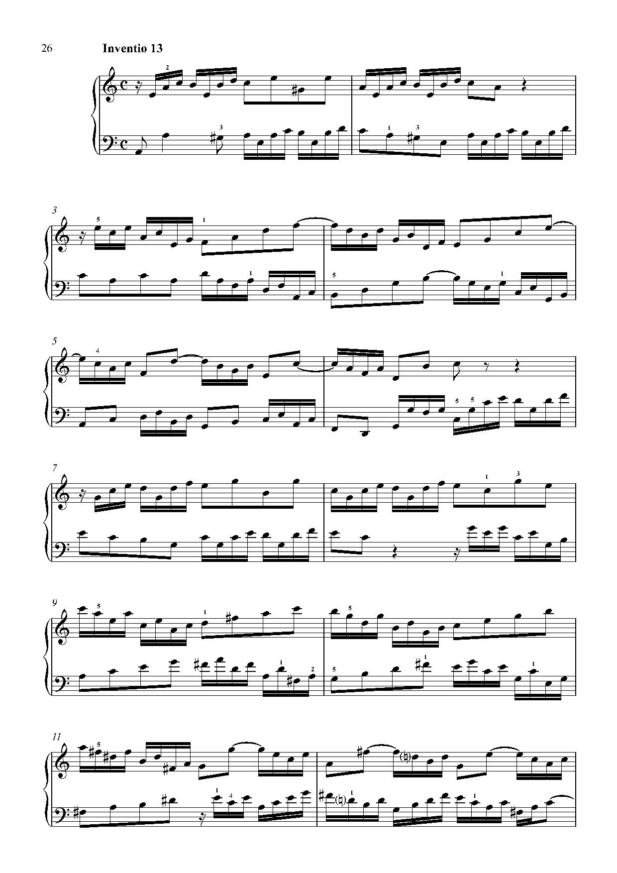 Invention No. 13 sheet music — page 1