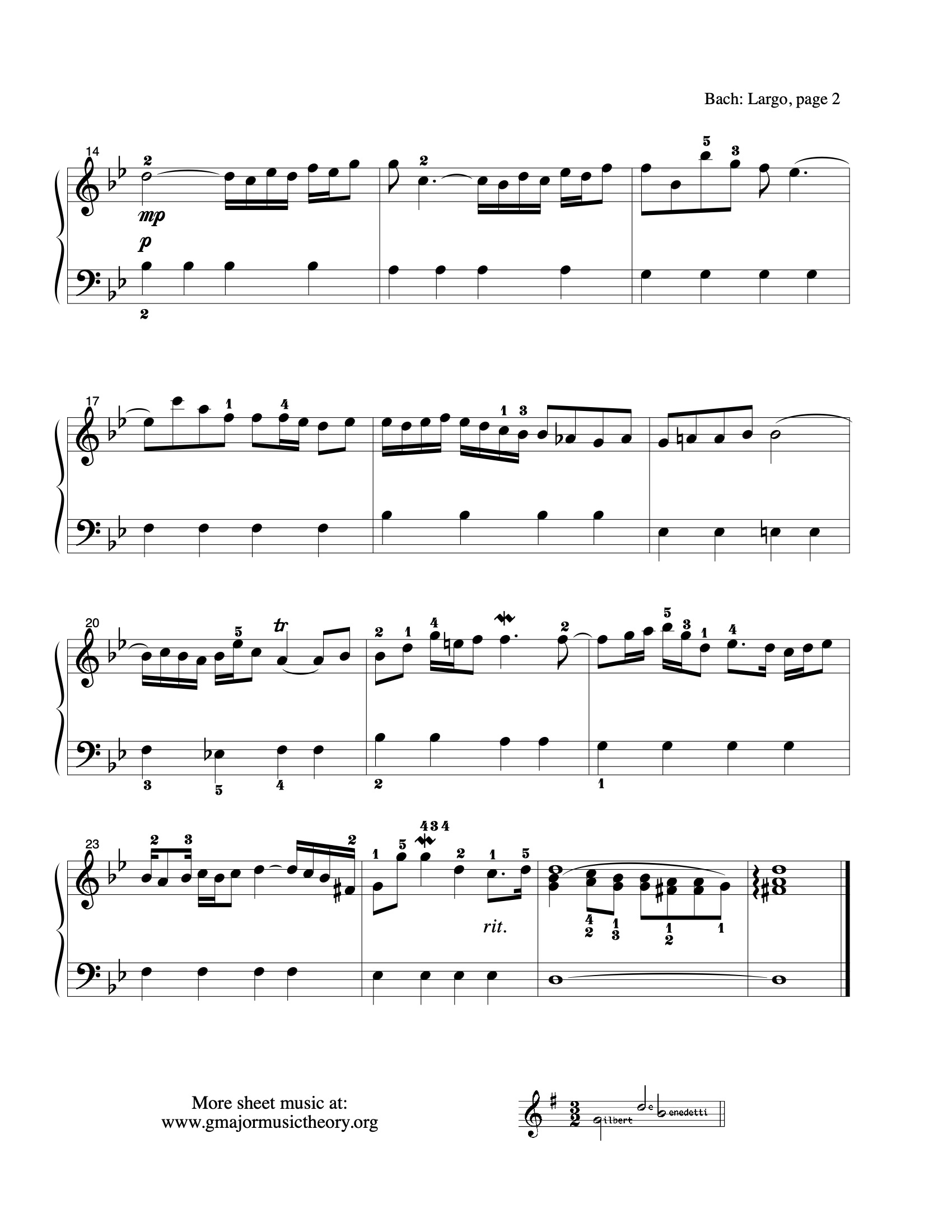 Largo sheet music — page 2