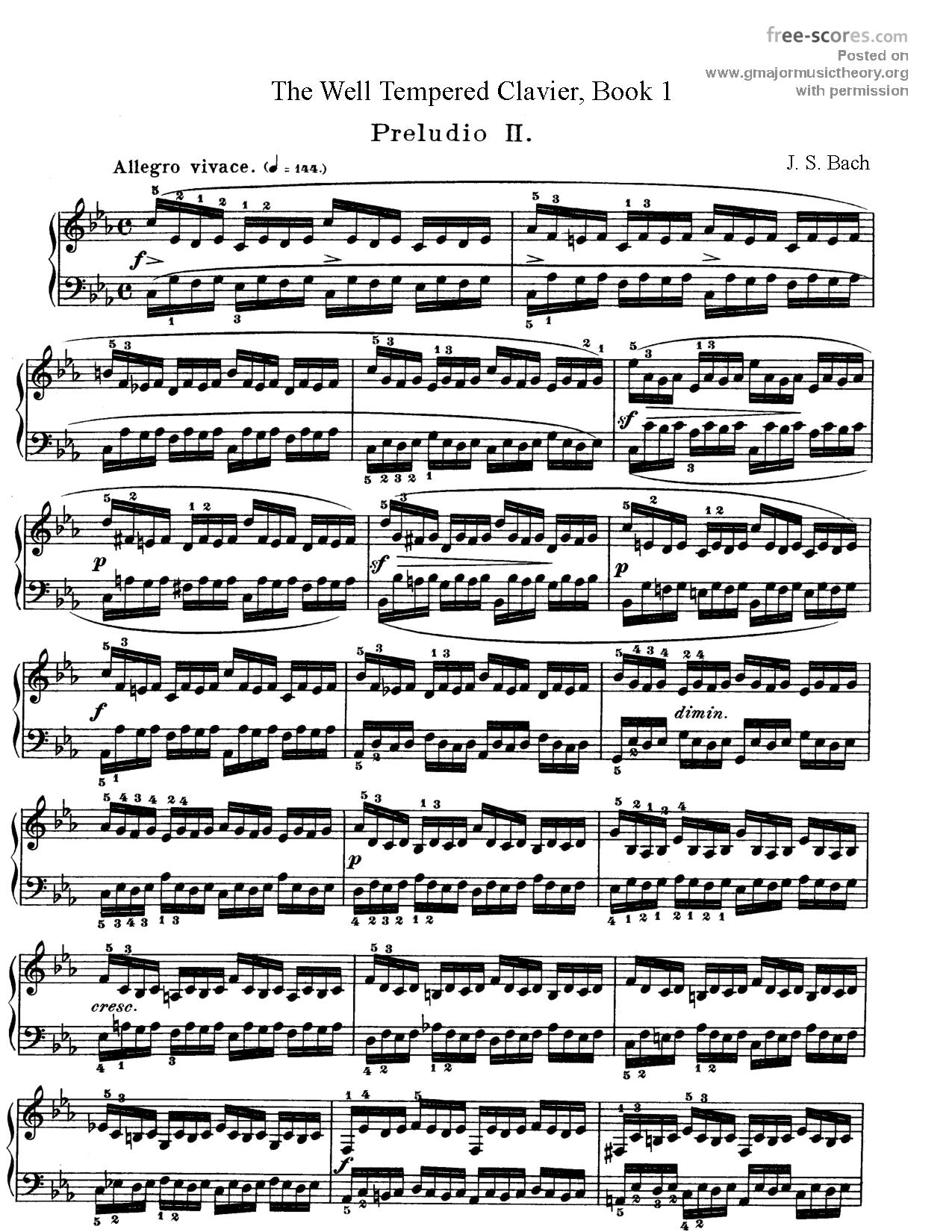 Prelude and Fugue in C minor sheet music — Prelude