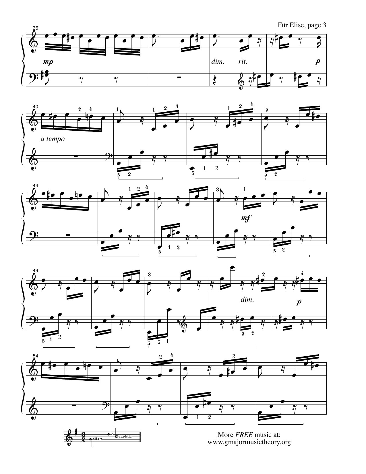 Für Elise sheet music — page 3