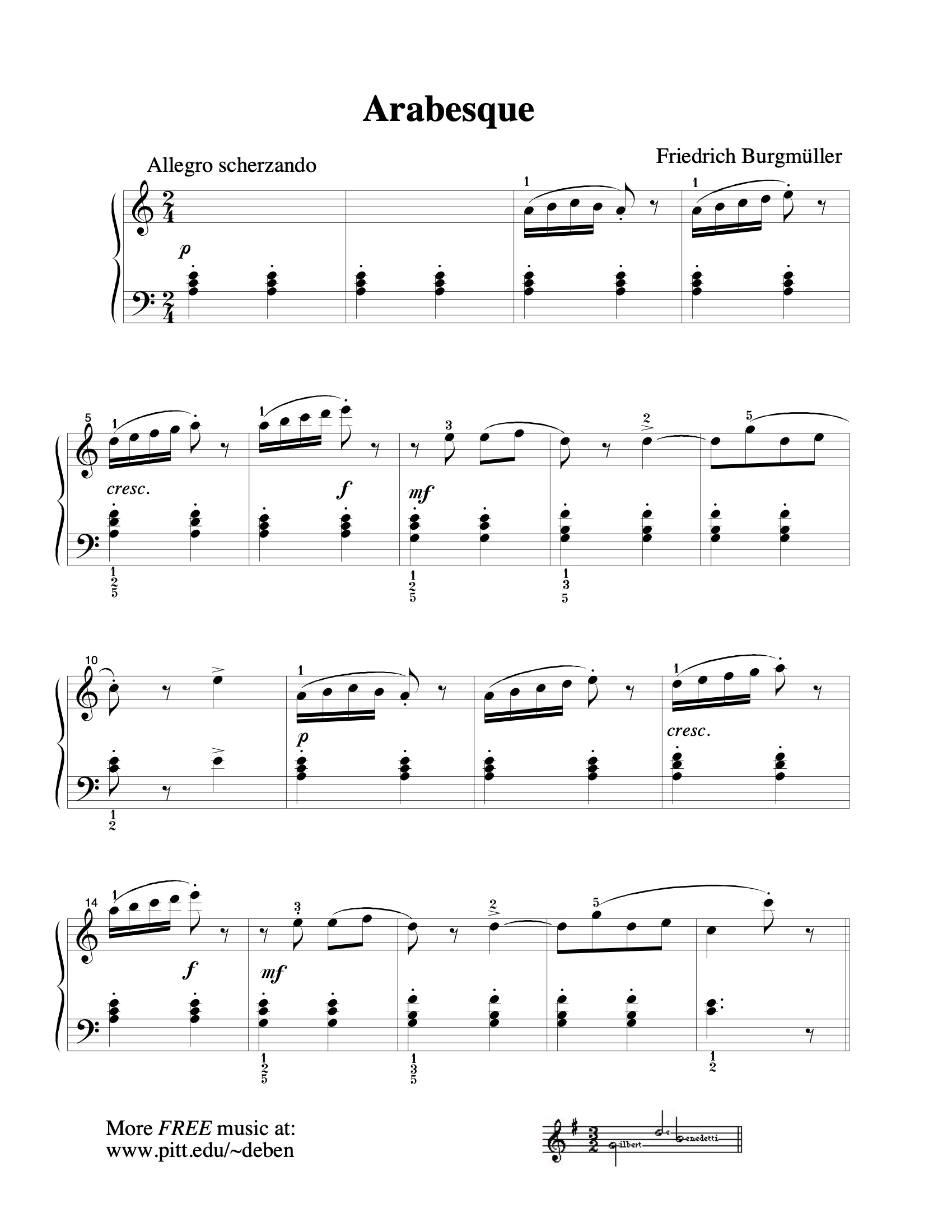 Arabesque sheet music — page 1