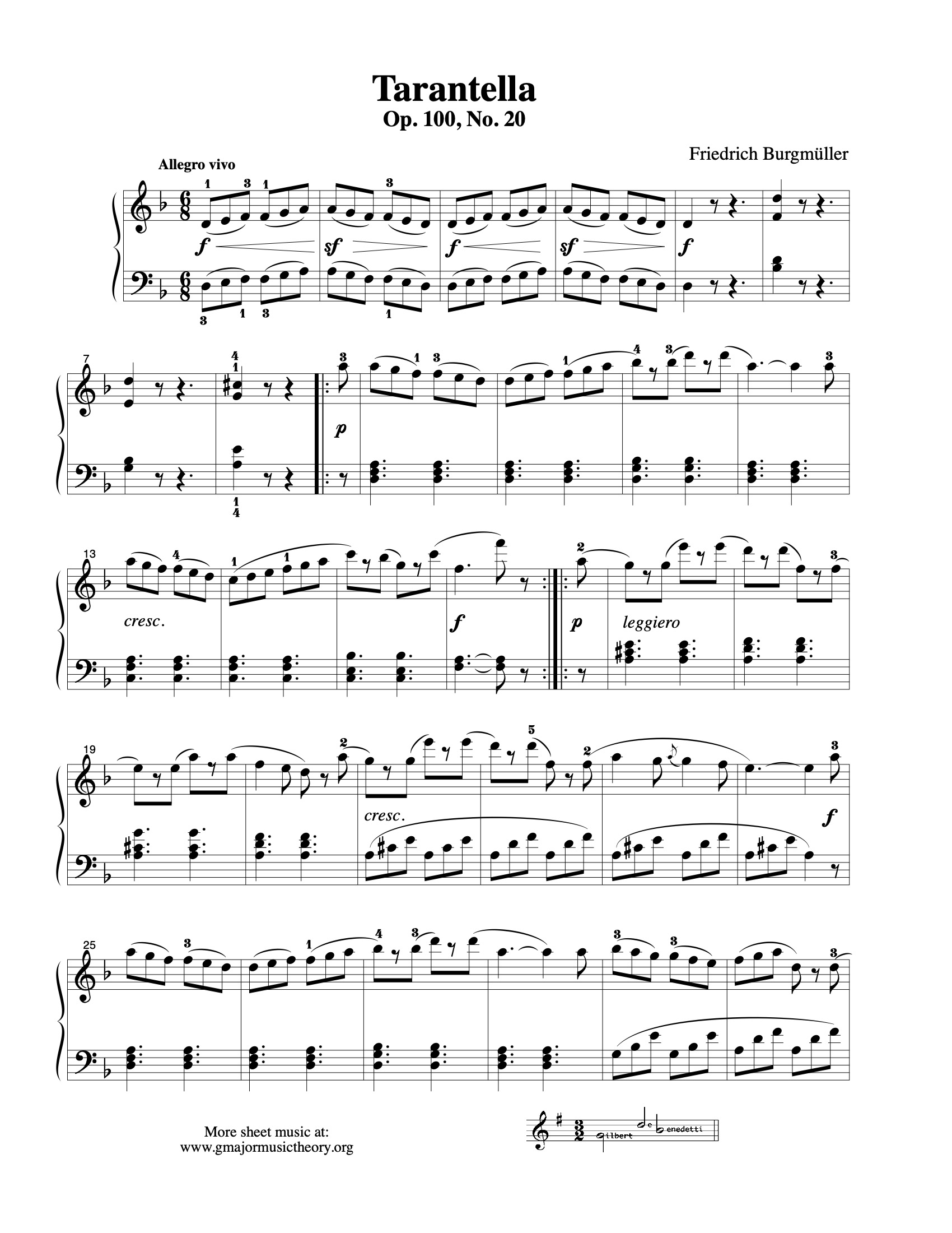 La Tarantella sheet music — page 1
