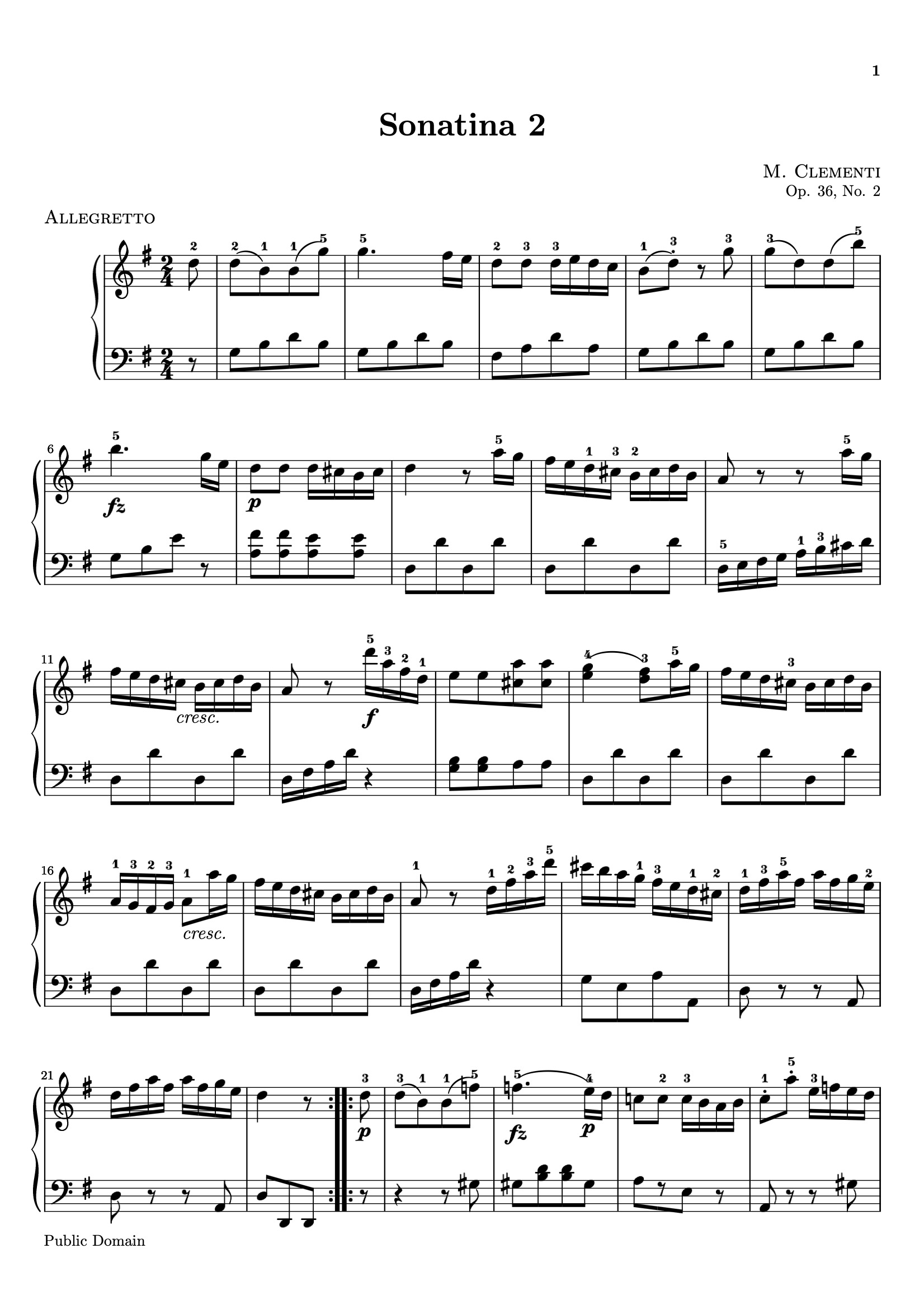 Sonatina Op. 36, No. 2 sheet music — Movement I