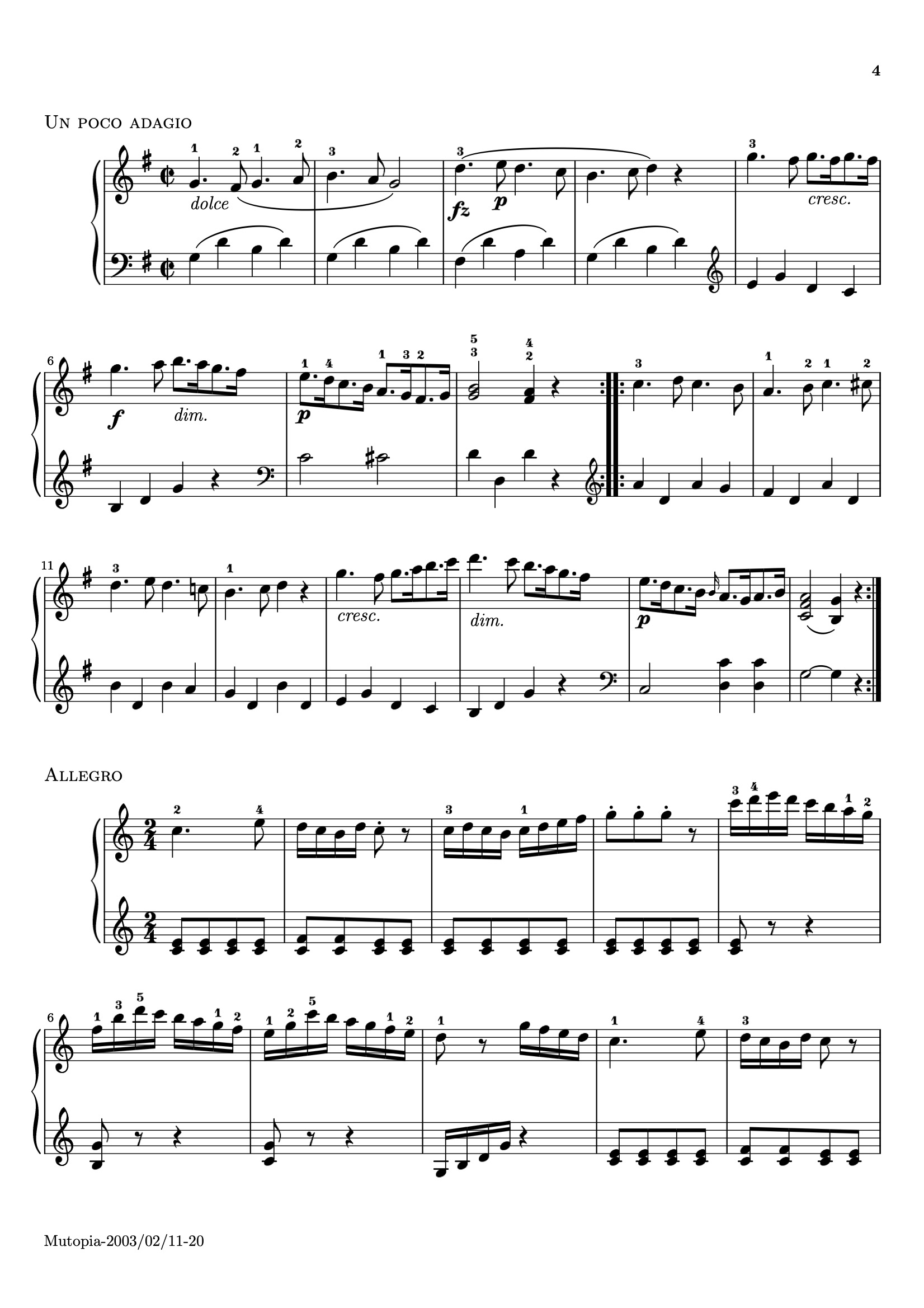 Sonatina Op. 36, No. 3 sheet music — Movements II and III