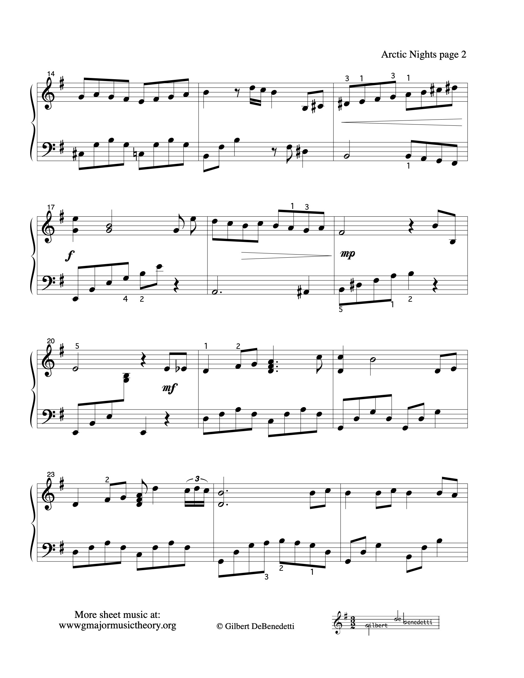 Arctic Nights sheet music — page 2