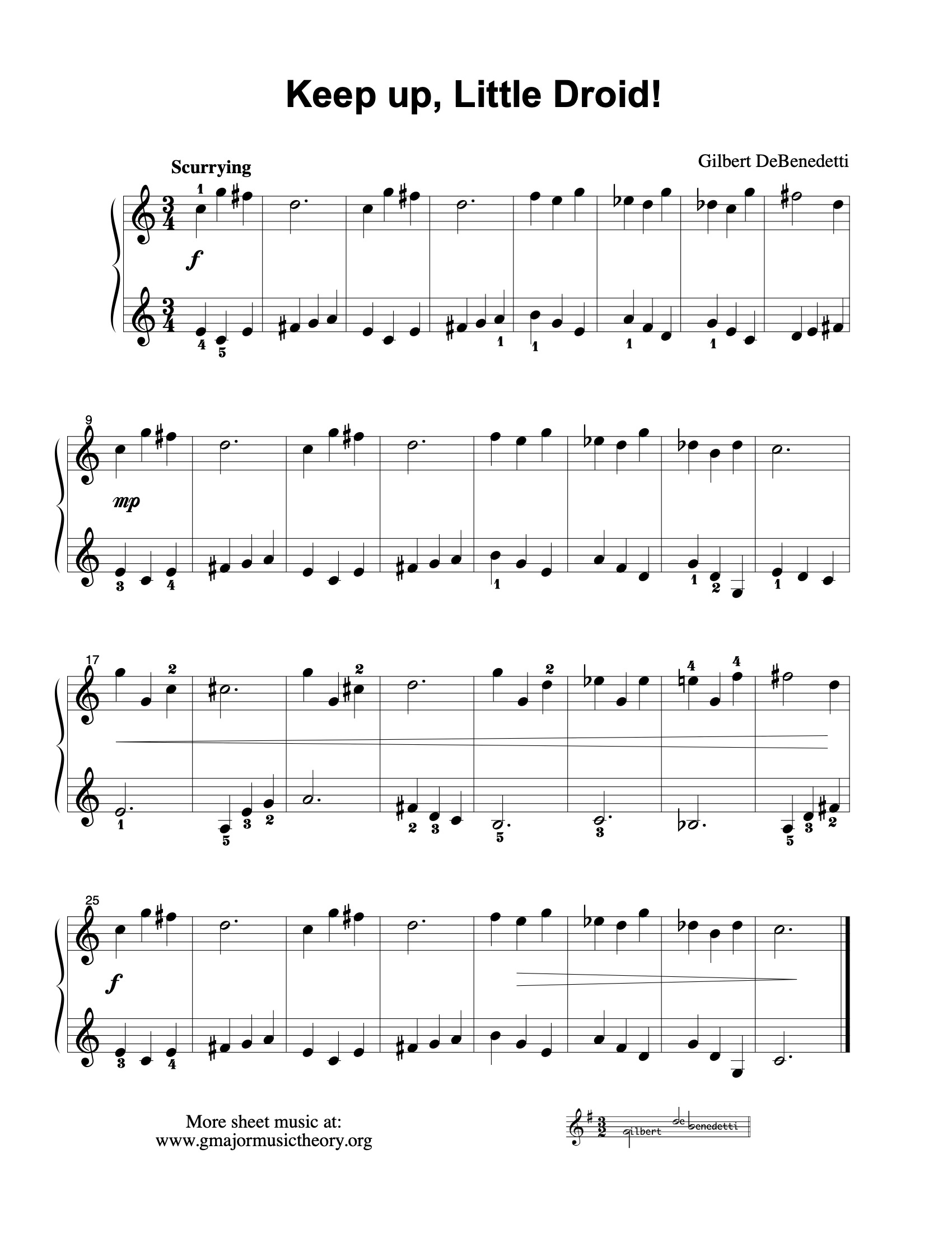 Keep Up Little Droid! sheet music