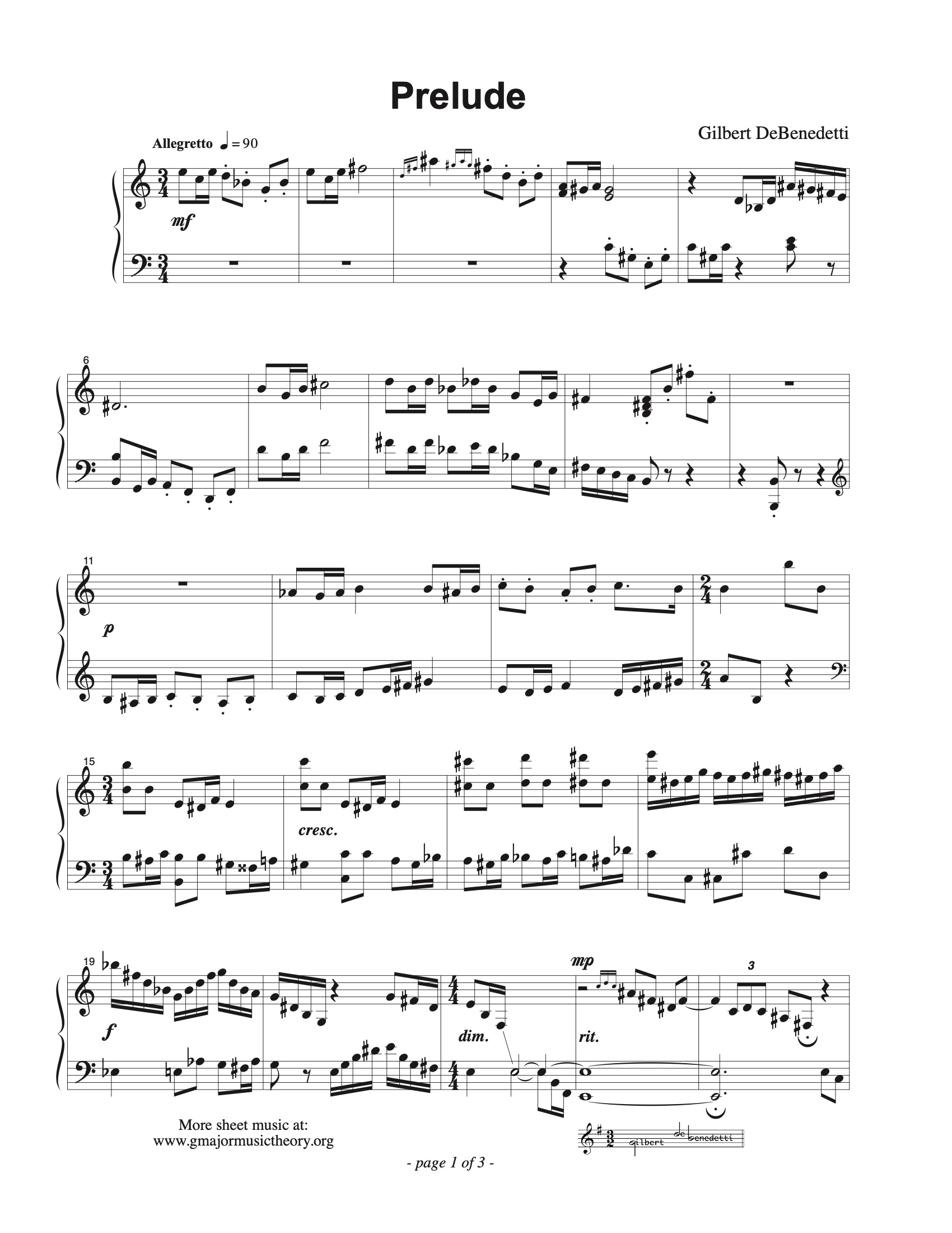 Prelude sheet music — page 1