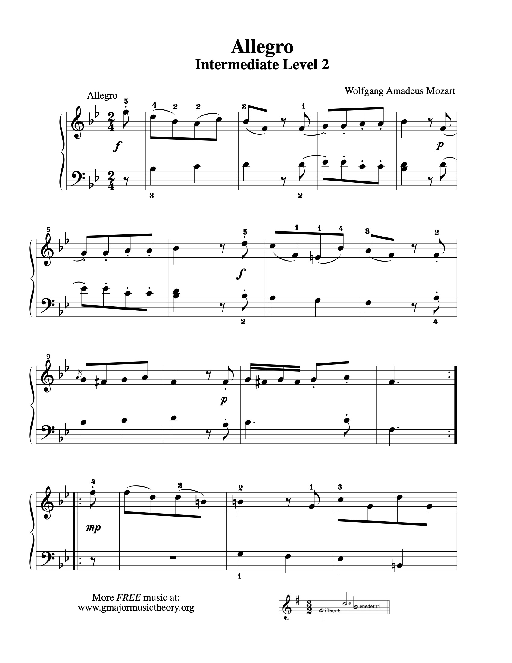 Allegro sheet music — page 1