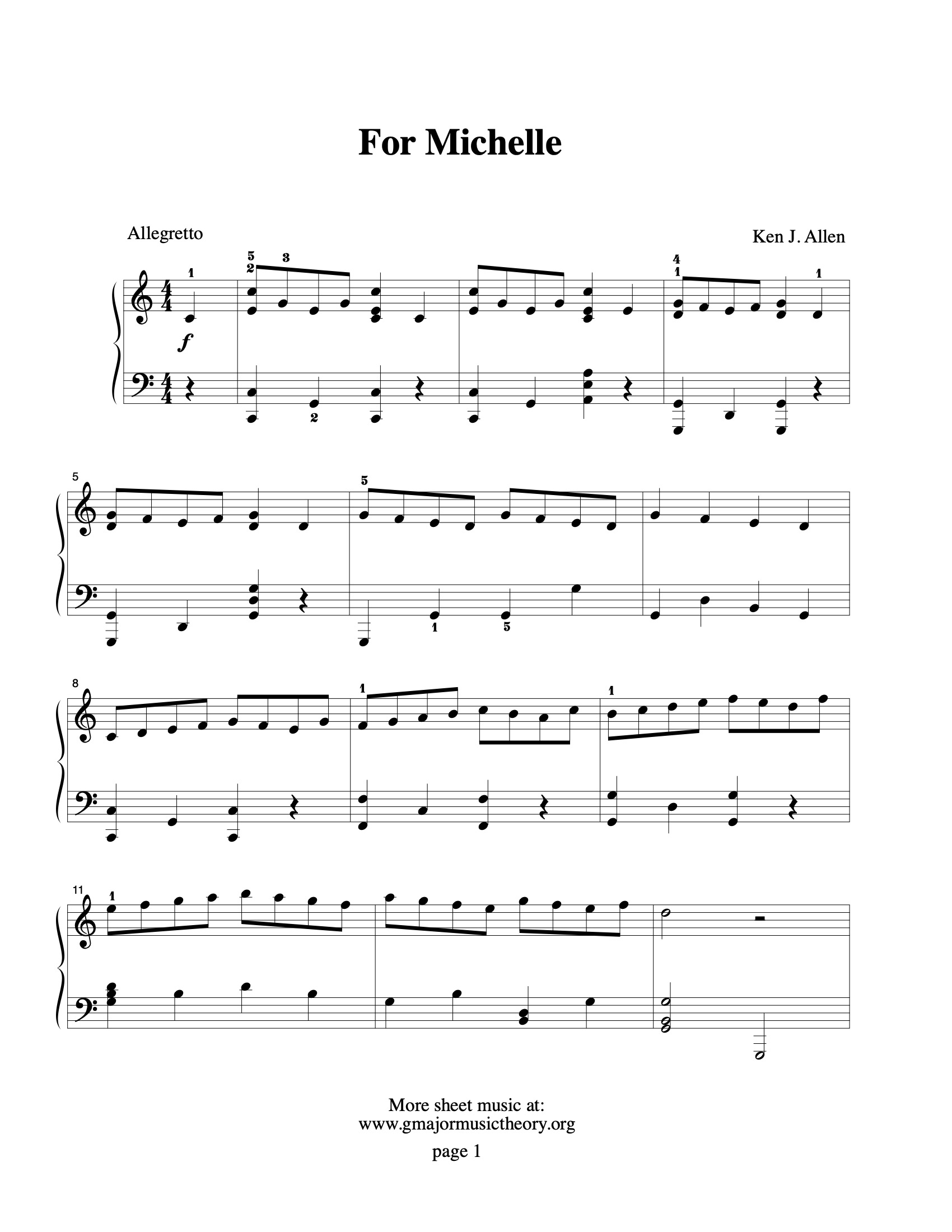 For Michelle sheet music — page 1