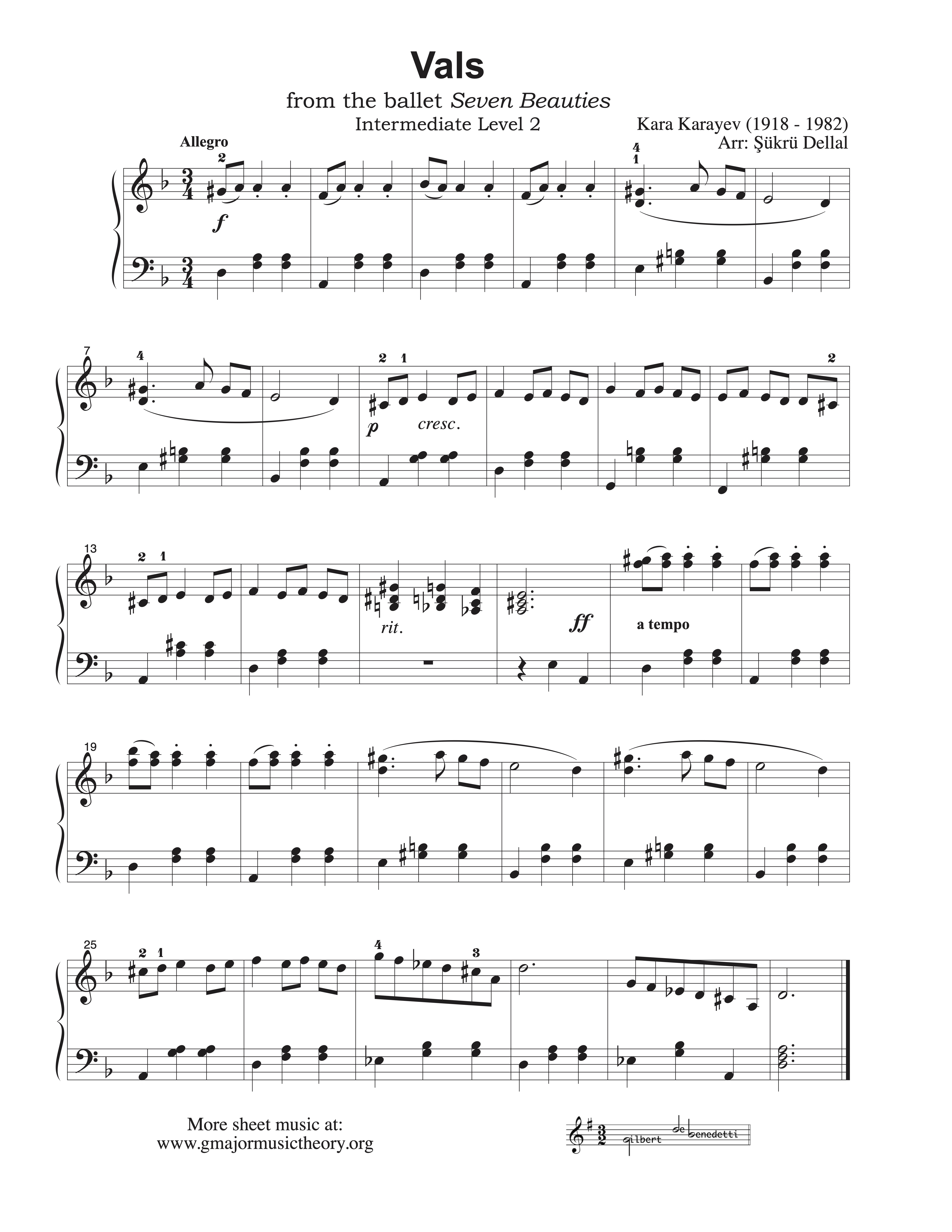 “Vals” sheet music