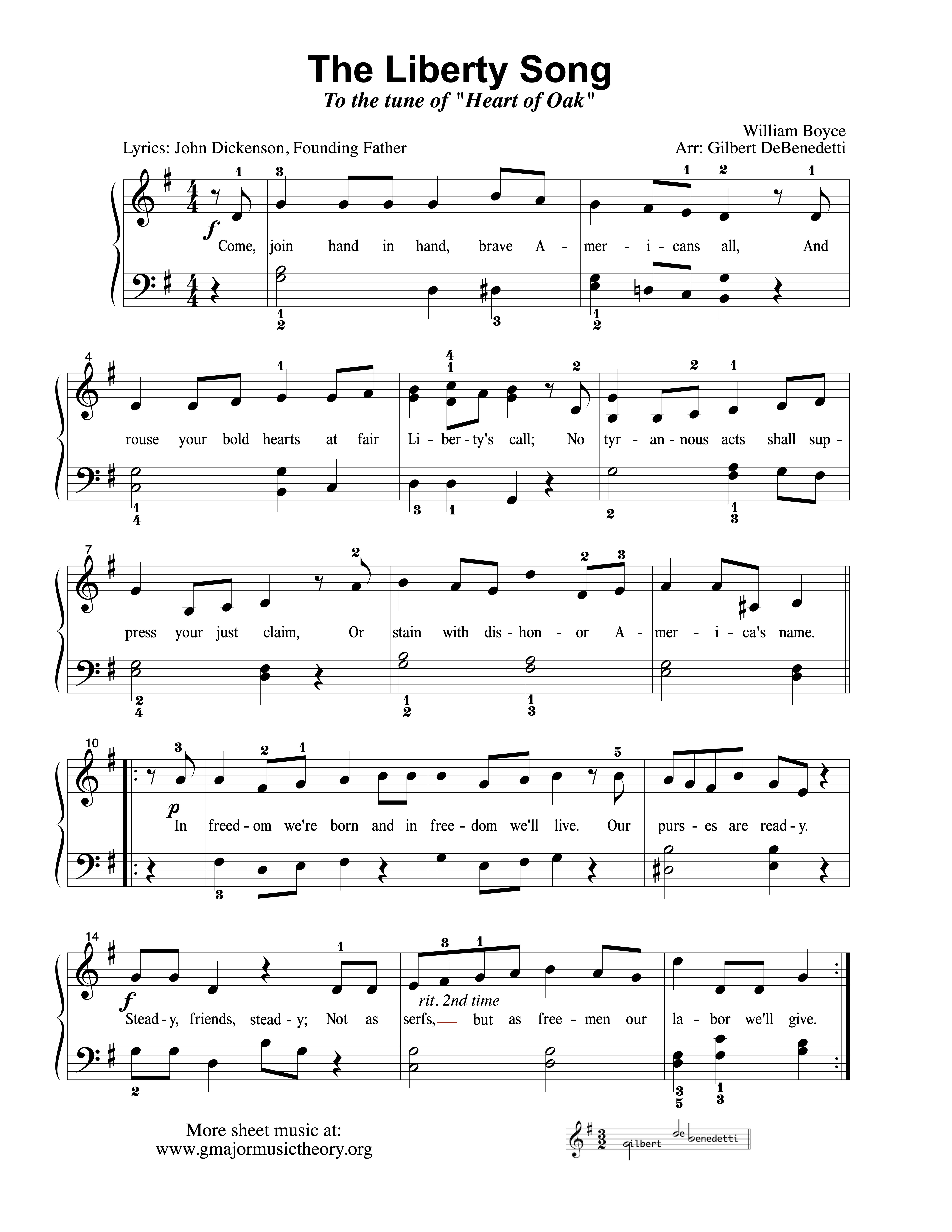 The Liberty Song sheet music