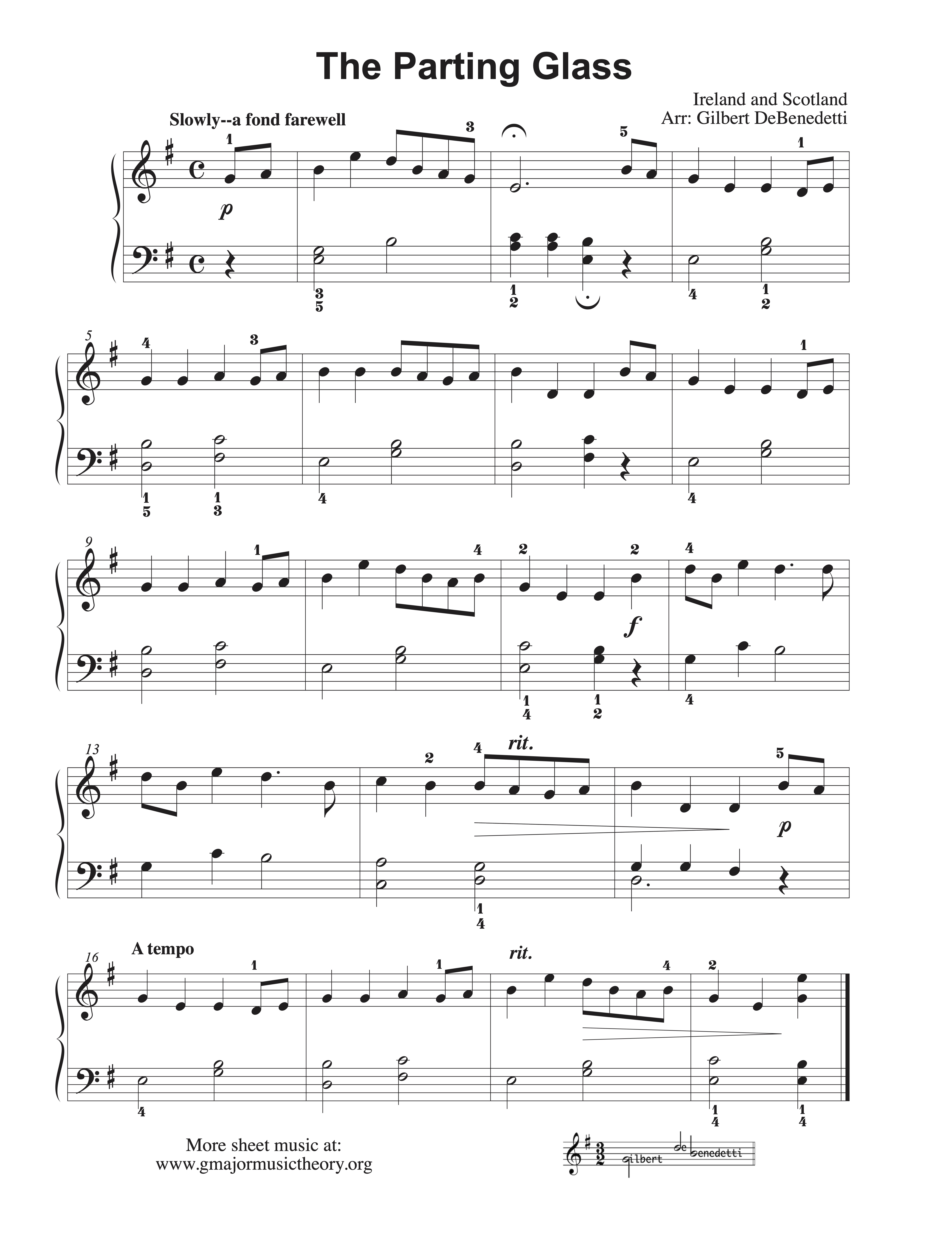 The Parting Glass sheet music