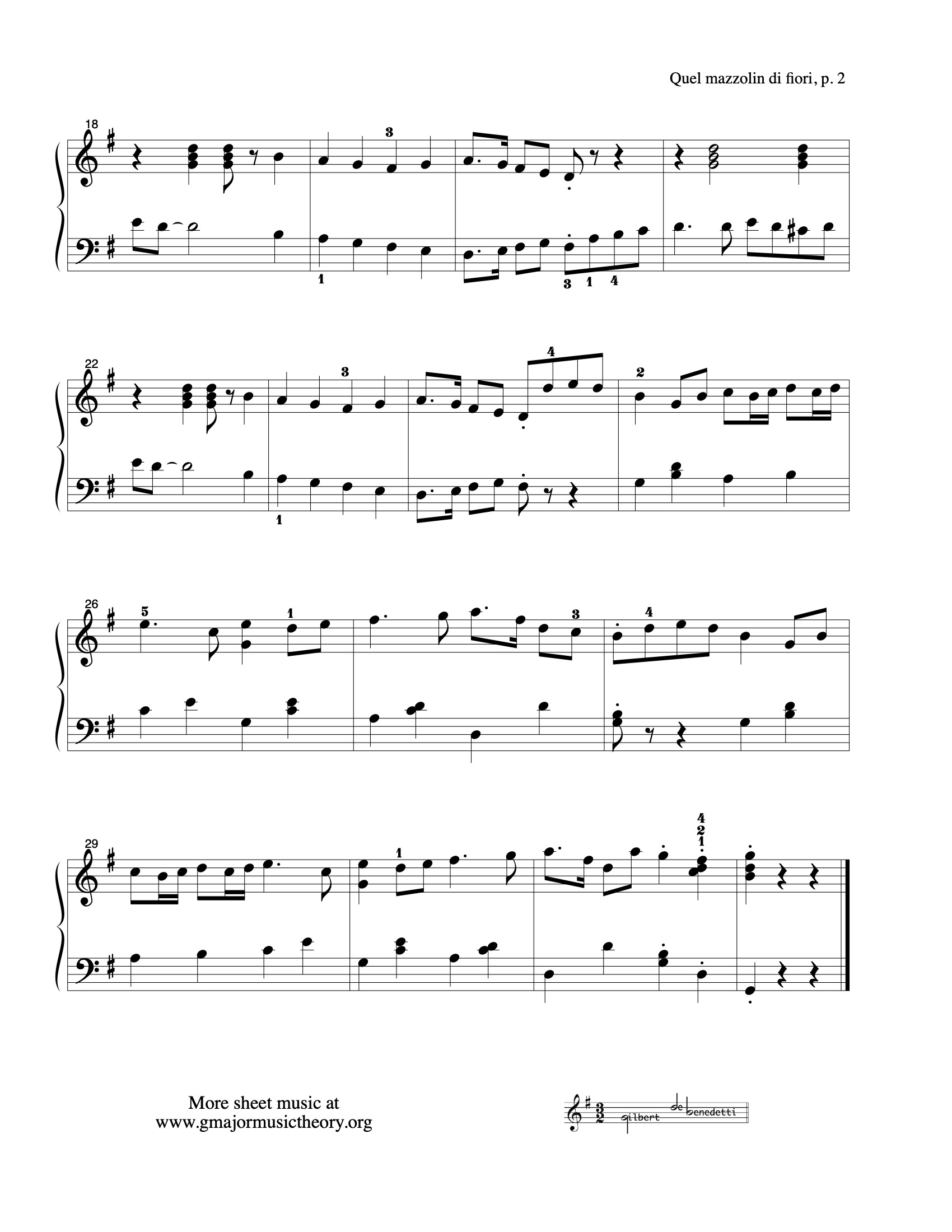 Quel mazzolin di fiori sheet music — page 2