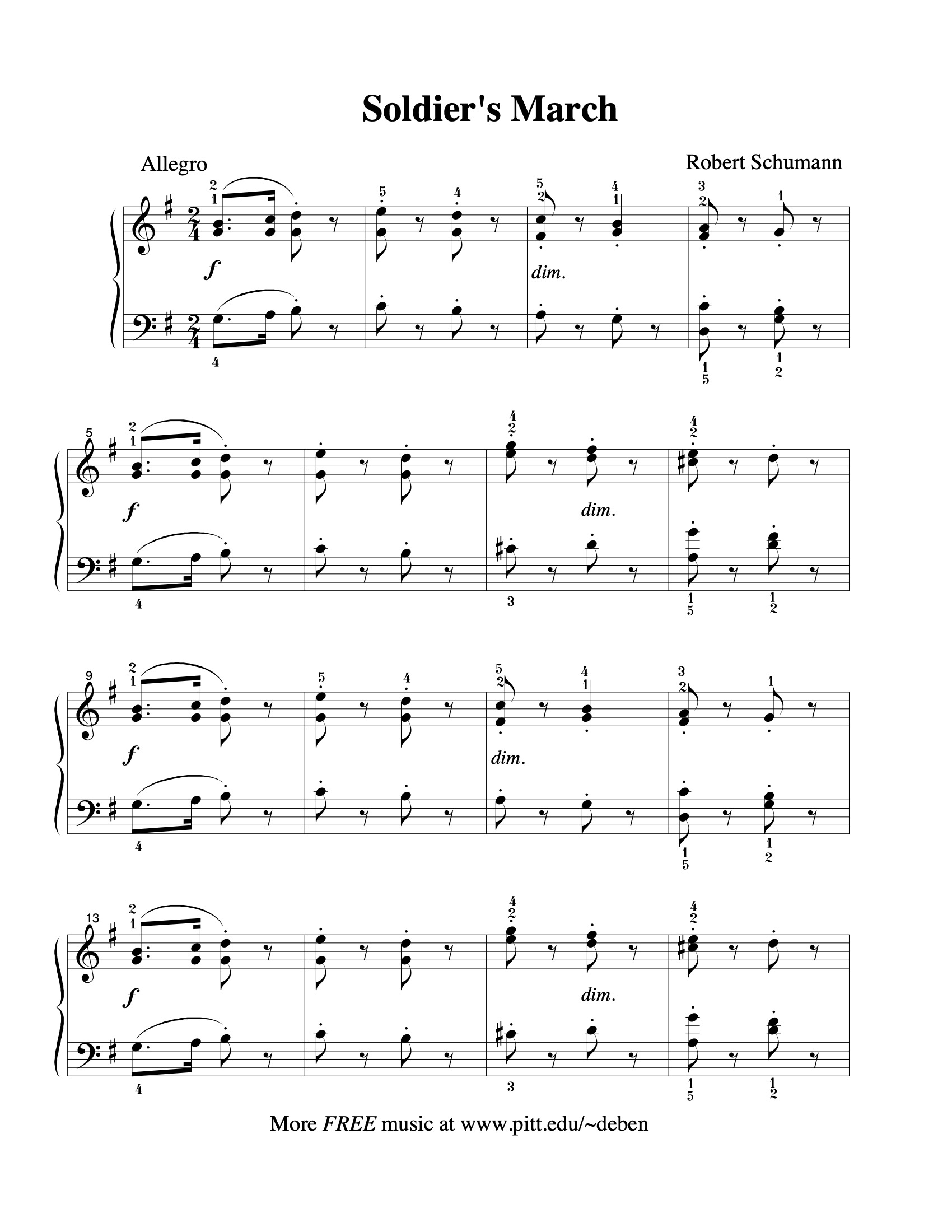 Soldier's March sheet music — page 1