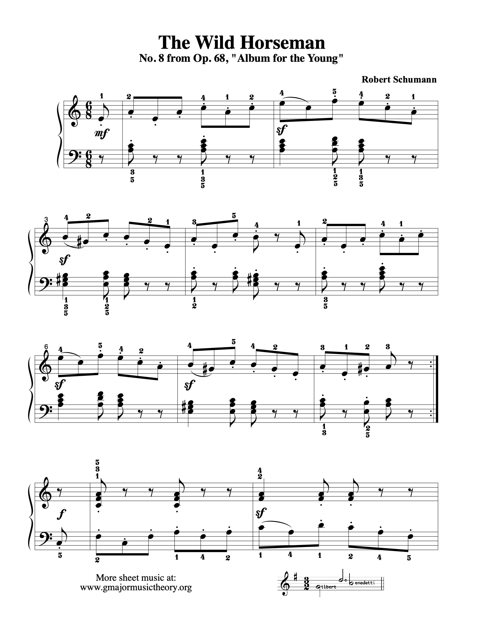The Wild Horseman sheet music — page 1