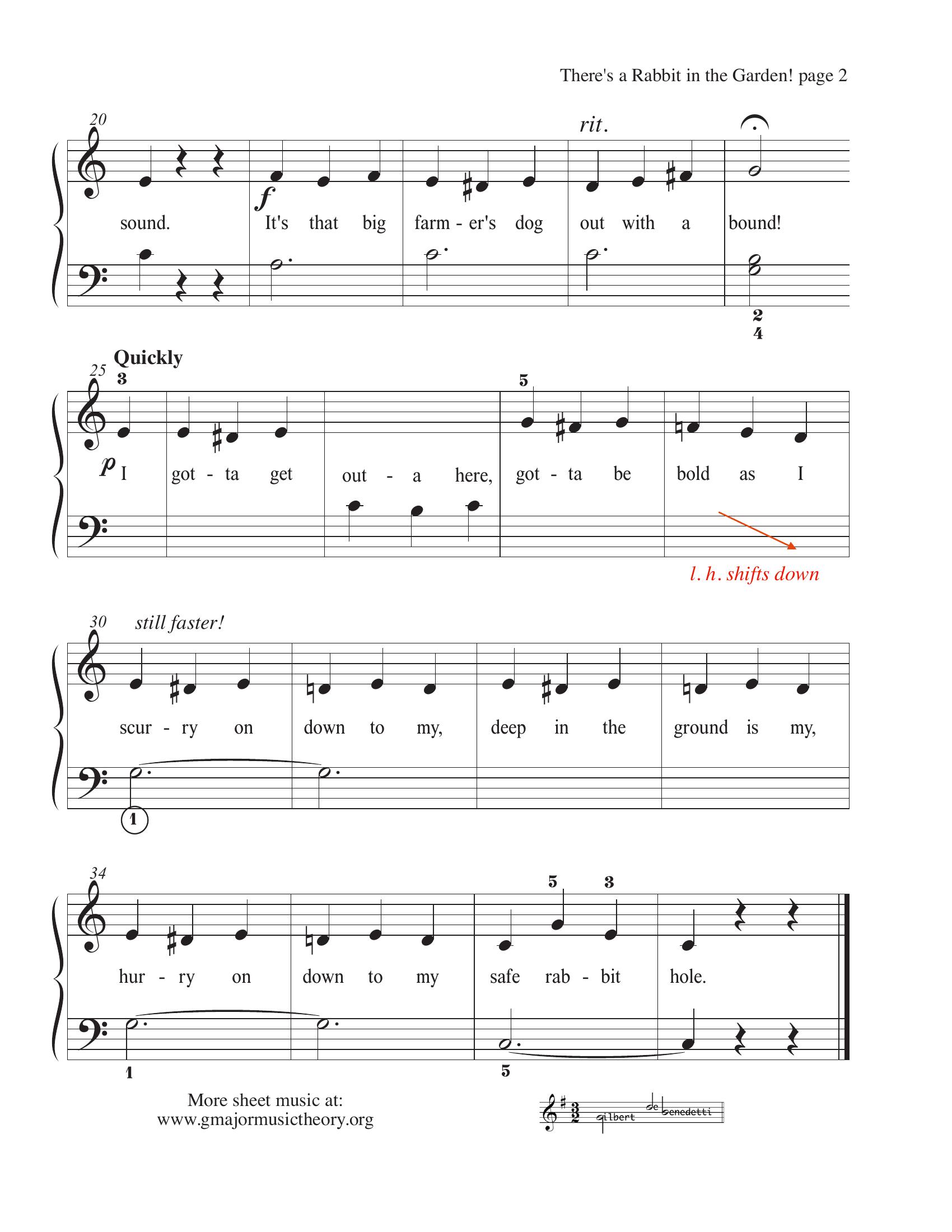 There's a Rabbit in theGarden! --by Gil DeBenedetti sheet music page 2